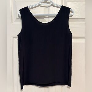Vintage Jerry Giardelli 100% Silk Elegant Black Sleeveless Tank Top